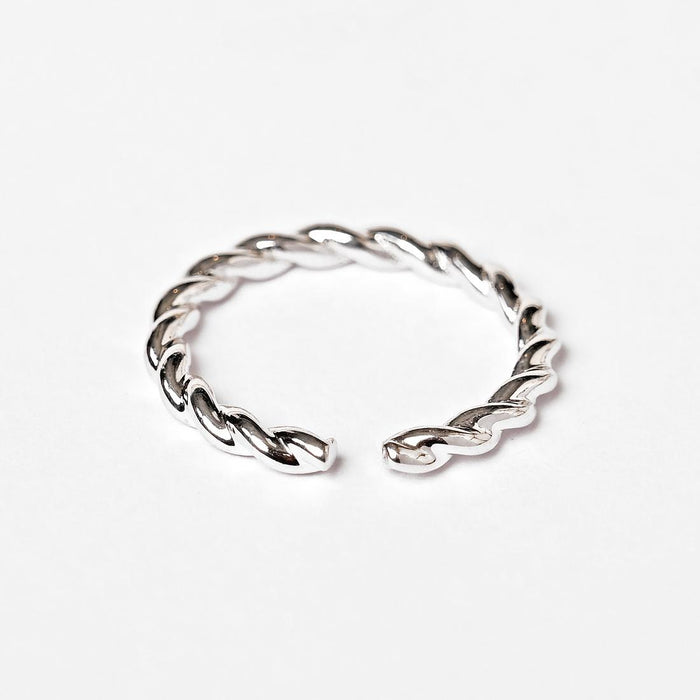 CLARA Pure 925 Sterling Silver Rope Finger Ring