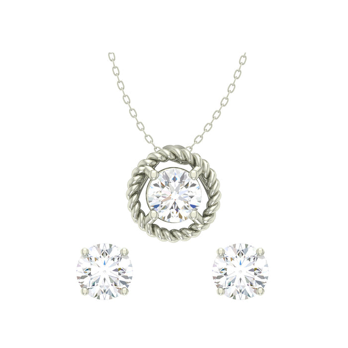 Silver Rope Jewellery Set