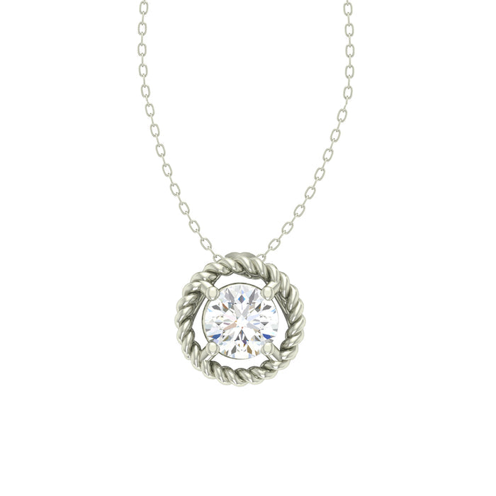 Silver Rope Pendant Chain Necklace