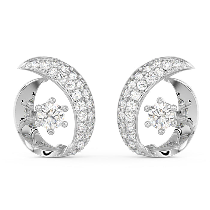 CLARA 925 Sterling Silver Rosa Earrings with Screw Back