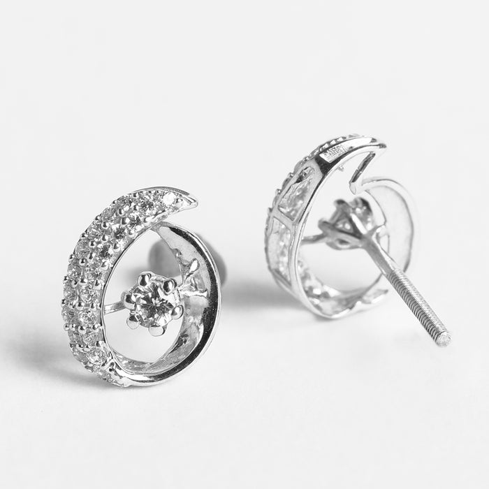 CLARA 925 Sterling Silver Rosa Earrings with Screw Back