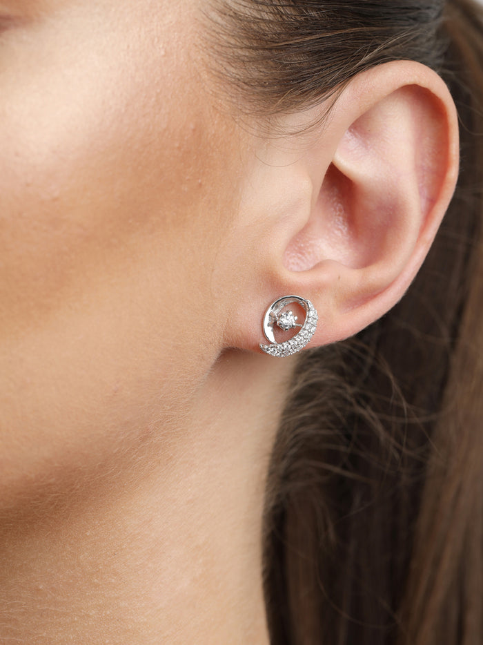 CLARA 925 Sterling Silver Rosa Earrings with Screw Back