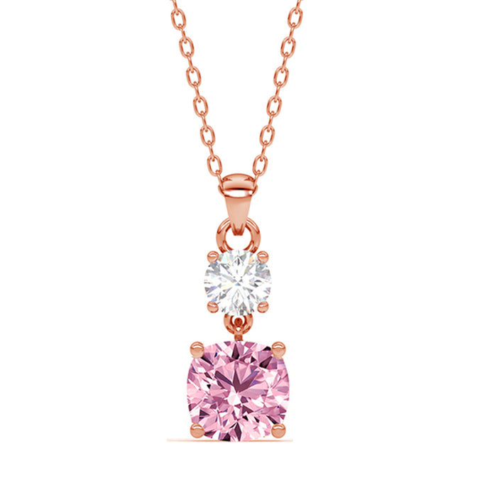 Silver Rosa Pendant Chain Necklace