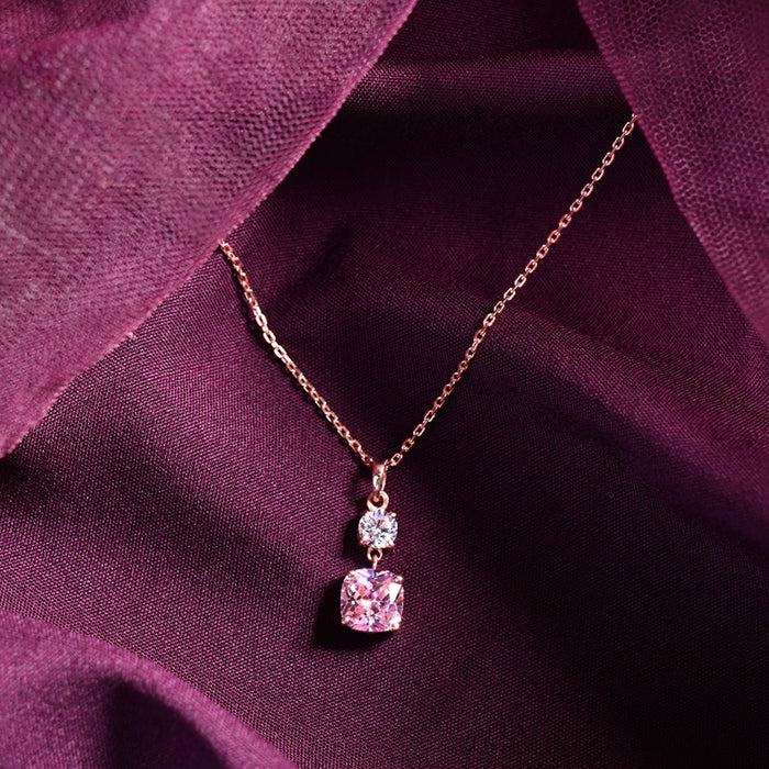 CLARA 925 Sterling Silver Rosa Pendant Chain Necklace