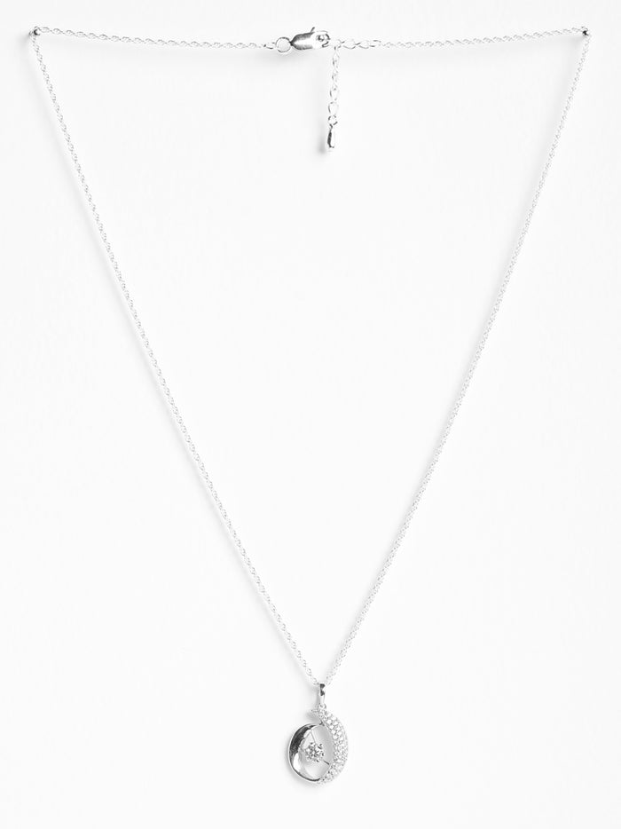CLARA 925 Sterling Silver Rosa Pendant Chain Necklace