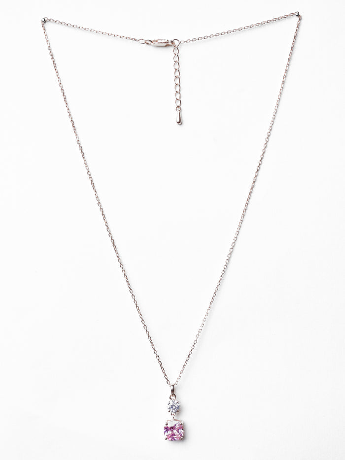 CLARA 925 Sterling Silver Rosa Pendant Chain Necklace