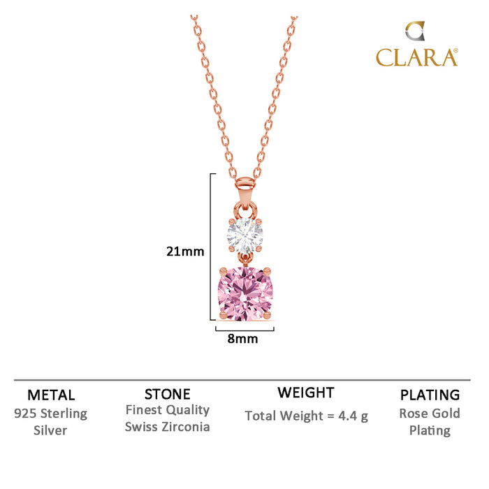 Silver Rosa Pendant Chain Necklace