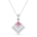 Silver Rosabella Pink Pendant with Chain