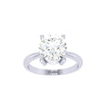 Silver Round Brilliant Diamond Cut Zirconia Solitaire Ring