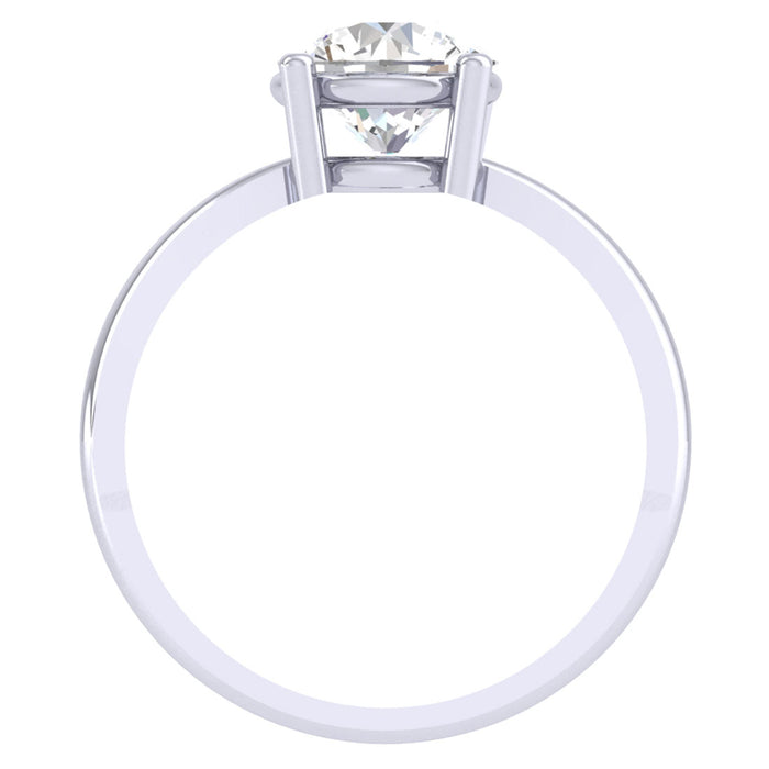 Clara 92.5 Sterling Silver White Gold Plated Round Brilliant Diamond Cut Zirconia Solitaire Ring For Women & Girls