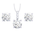 Silver Round Brilliant Solitaire Jewellery Set