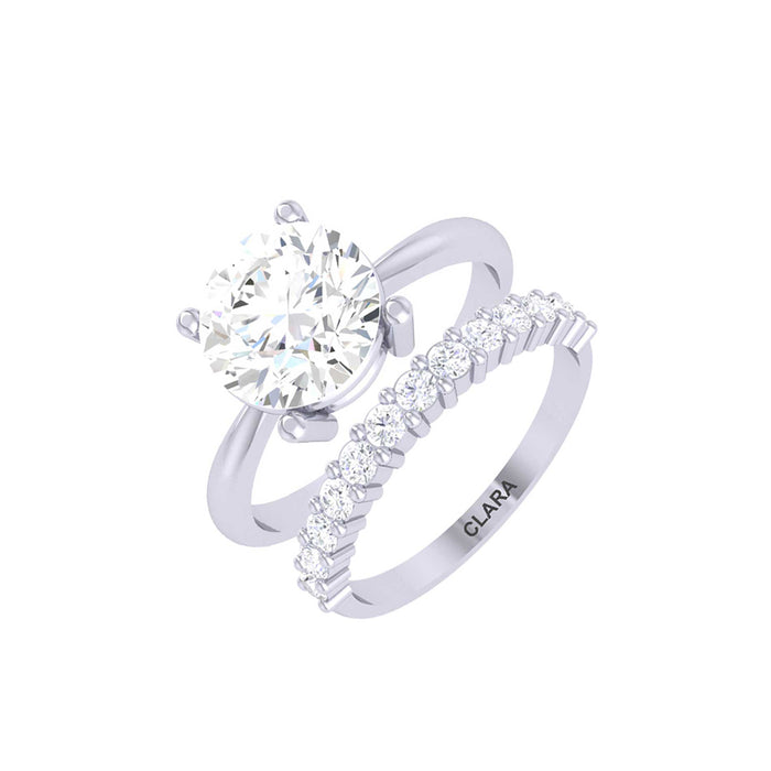 Silver Round Brilliant Solitaire Ring