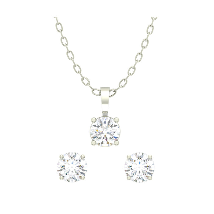 Silver Round Jewellery Set
