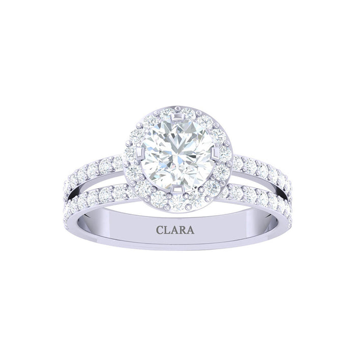 Silver Round Solitaire Ring