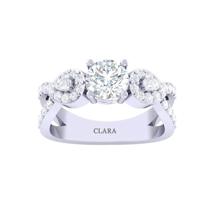 Silver Round Solitaire Ring