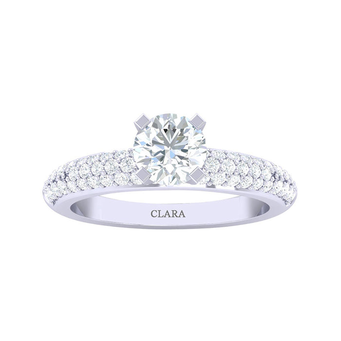 Silver Round Solitaire Ring