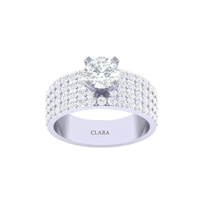 Silver Round Solitaire Ring