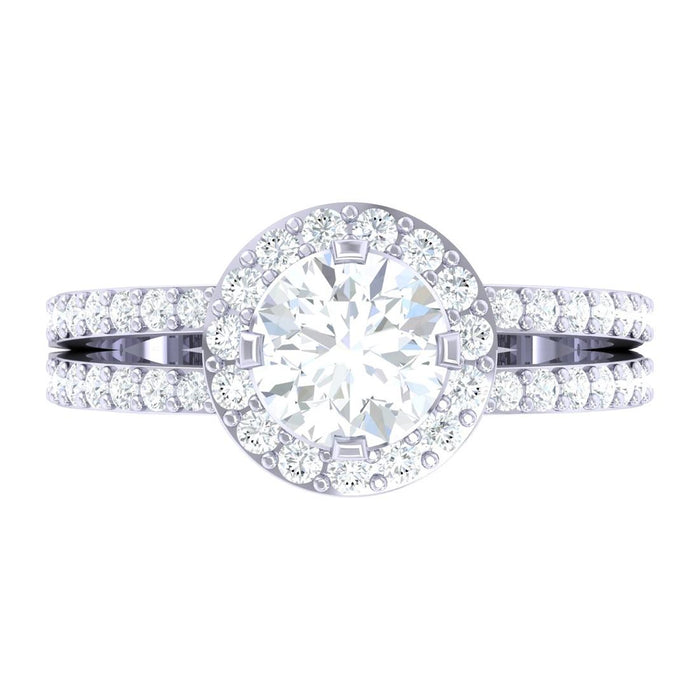 CLARA Made with Swiss Zirconia 925 Sterling Silver Round Solitaire Ring Gift for Women and Girls