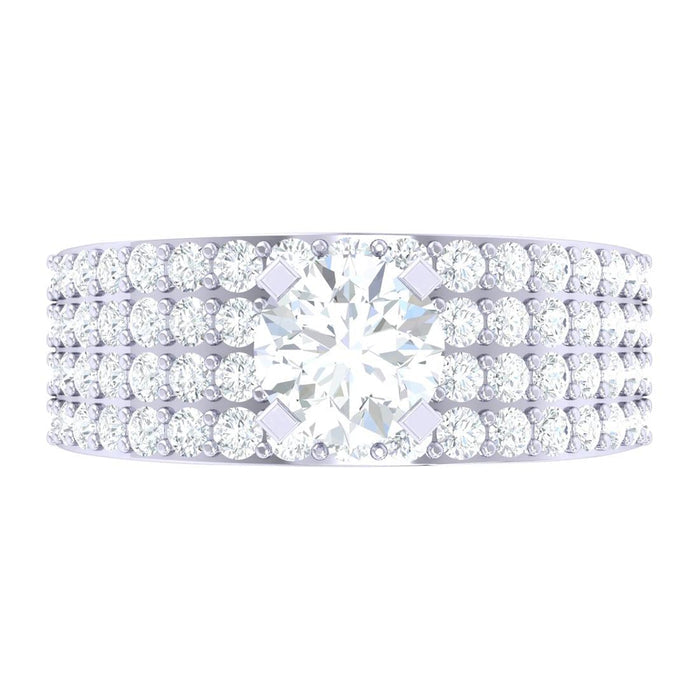 CLARA Made with Swiss Zirconia 925 Sterling Silver Round Solitaire Ring Gift for Women and Girls