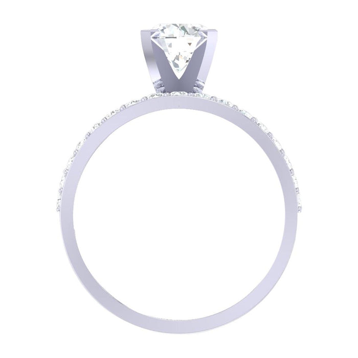 CLARA Made with Swiss Zirconia 925 Sterling Silver Round Solitaire Ring Gift for Women and Girls