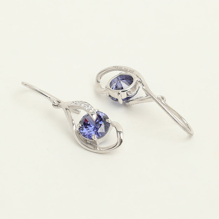 Silver Royal Blue Eye Earring