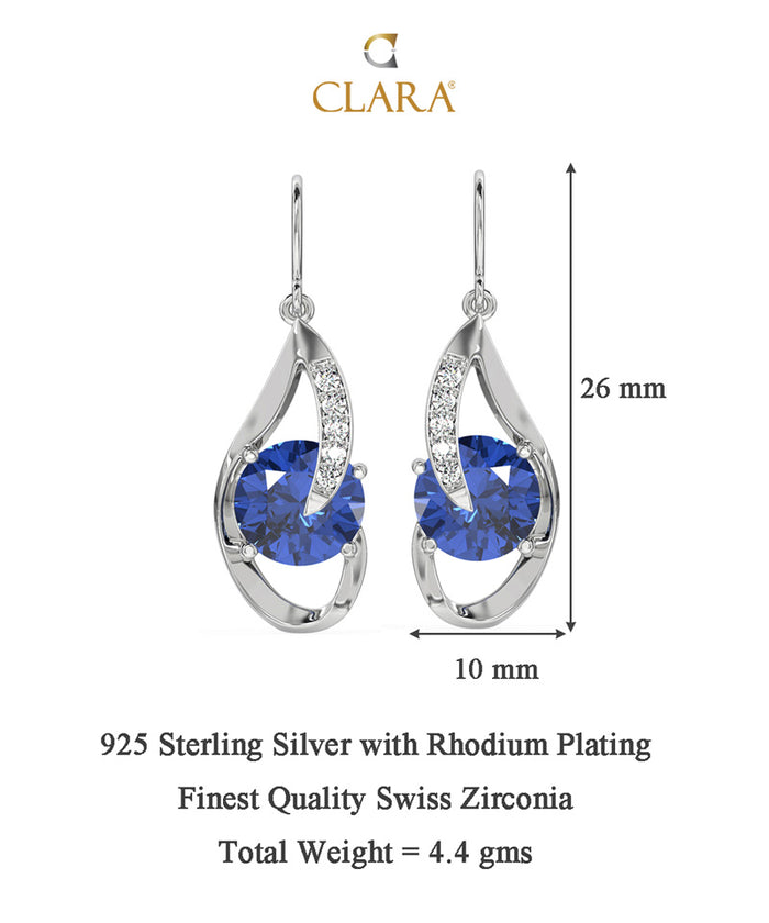 Silver Royal Blue Eye Earring