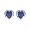 Silver Royal Blue Heart Earring