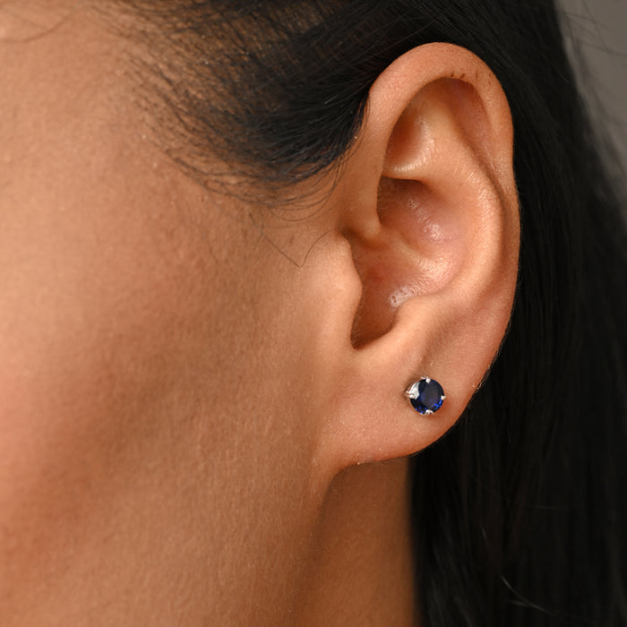 CLARA 925 Sterling Silver Royal Blue Studs Earrings Gift for Kids Girls