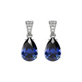 Silver Royal Blue Tear Drop Earring