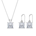Silver Russo Square Solitaire Jewellery Set