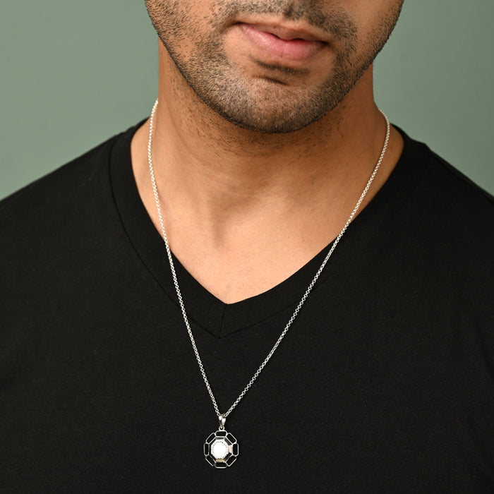 Silver Sergio Men Pendant Necklace with Chain or without Chain