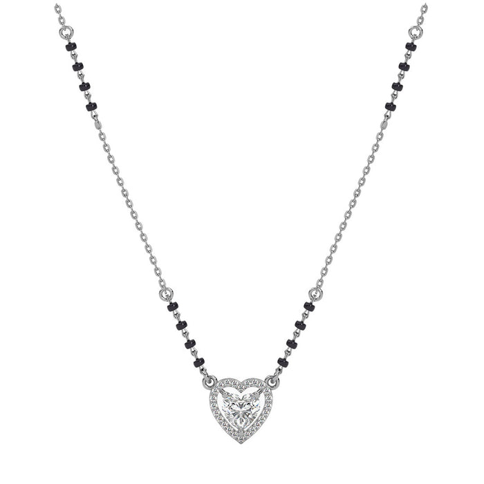 Silver Shanvika Heart Solitaire Mangalsutra