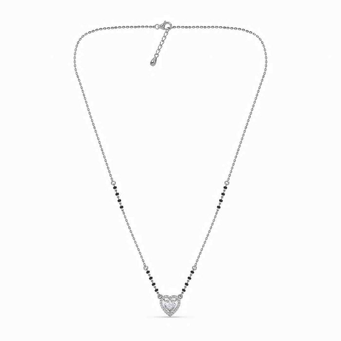 Silver Shanvika Heart Solitaire Mangalsutra