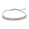 CLARA Made with Swiss Zirconia 925 Sterling Silver Siena Solitaire Bracelet Gift for Women and Girls