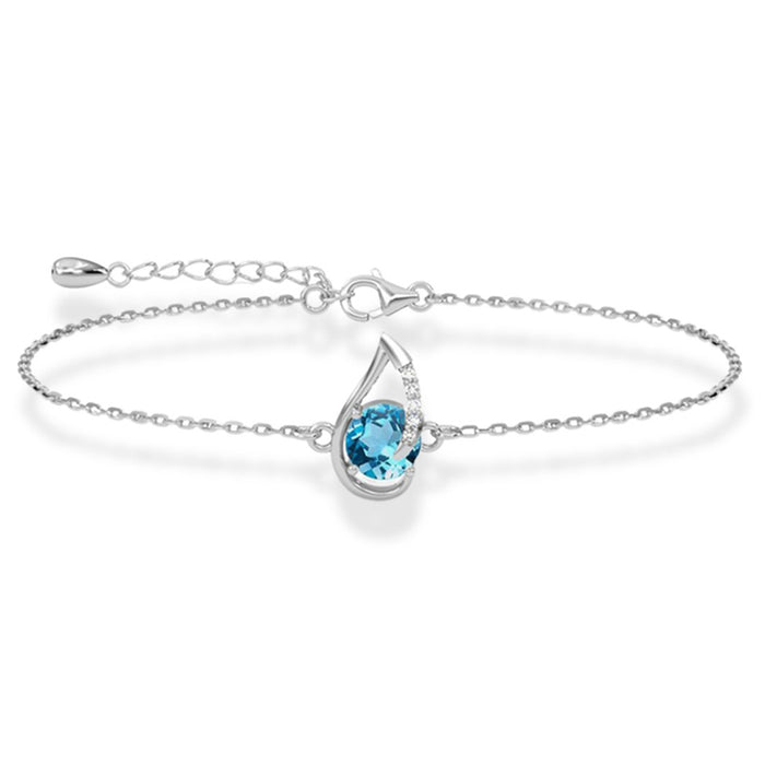 Silver Sky Blue Eye Bracelet