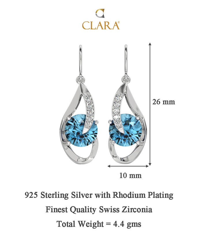 Silver Sky Blue Eye Earring