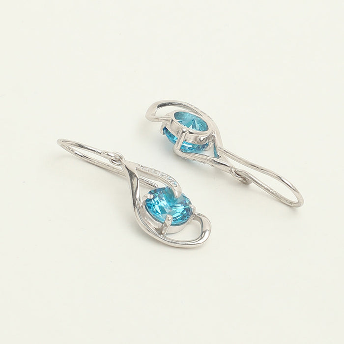 Silver Sky Blue Eye Jewellery Set