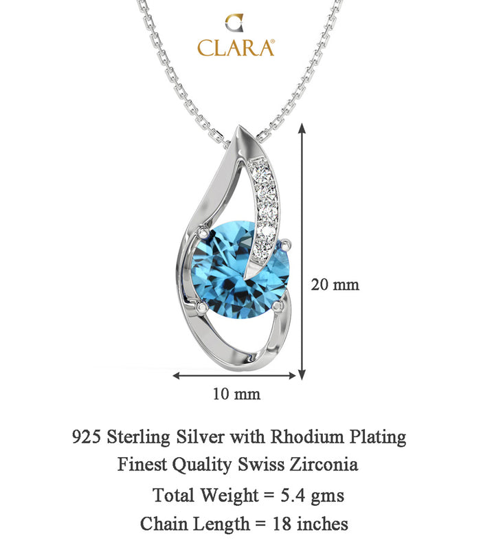 Silver Sky Blue Eye Pendant