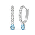 CLARA 925 Sterling Silver Sky Blue Hoop Bali Earrings