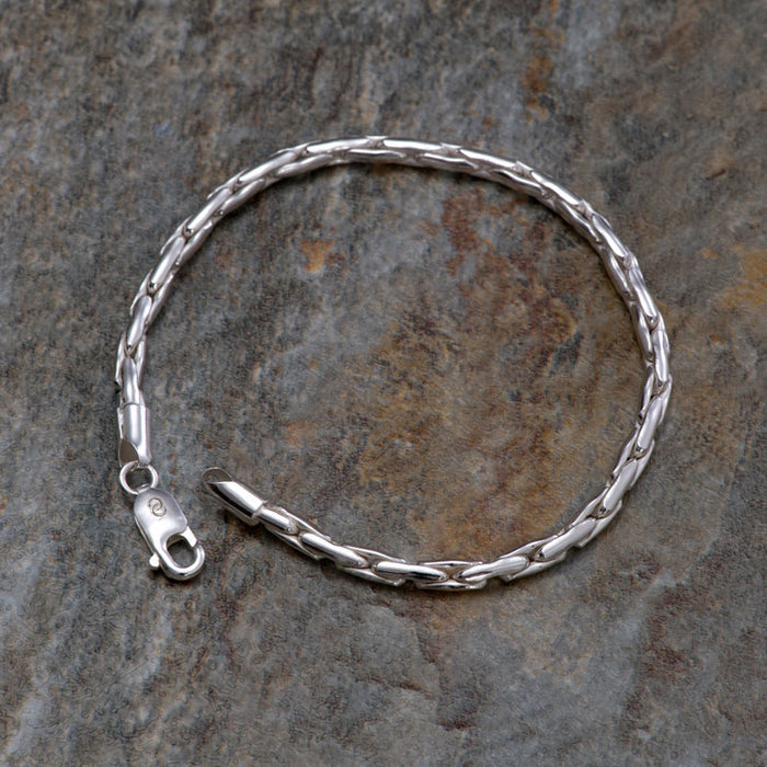 CLARA Anti-Tarnish 92.5 Sterling Silver Snake Bracelet 8 inch Gift for Men & Boys
