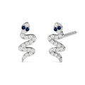 CLARA 925 Sterling Silver Snake small Studs Earrings