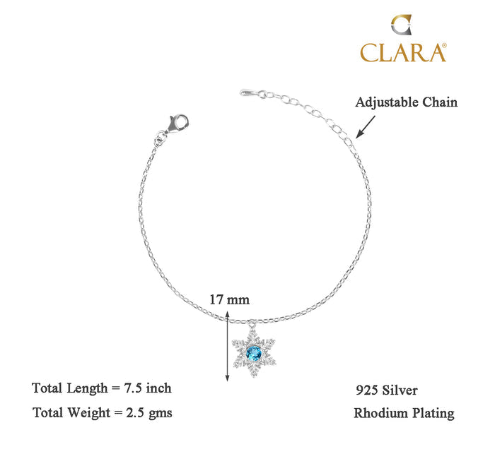 CLARA 925 Sterling Silver Snowflake Bracelet