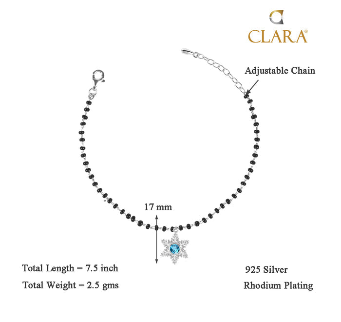 CLARA 925 Sterling Silver Snowflake Hand Mangalsutra Bracelet