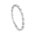 CLARA 925 Sterling Silver Solitaire Bangle Swiss Zirconia Rhodium Plated Gift for Women and Girls