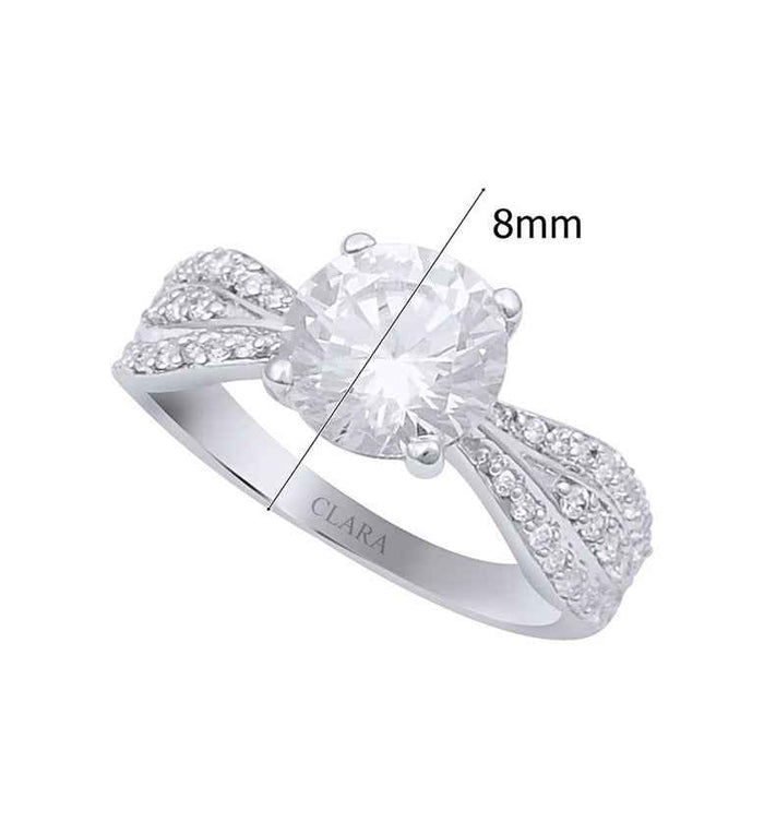 Silver Solitaire Ring