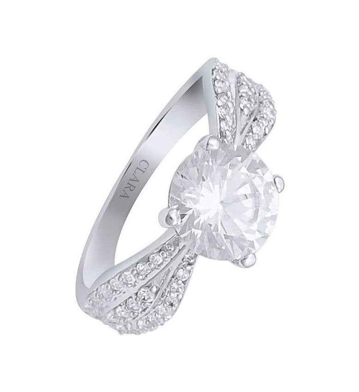 Silver Solitaire Ring