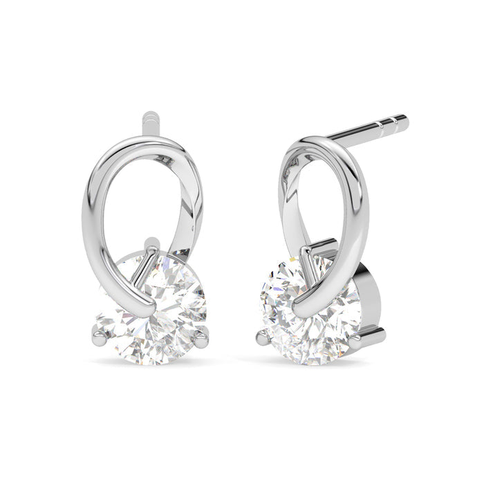 CLARA 925 Sterling Silver Solitaire Studs Earrings
