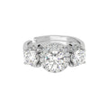 CLARA Pure 925 Sterling Silver Solitaire Wedding Finger Ring with Adjustable Band