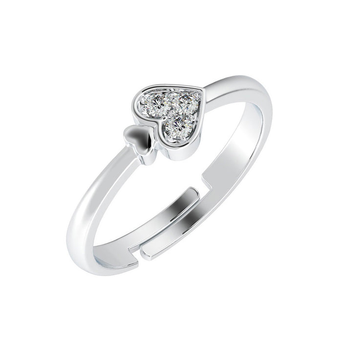 CLARA Pure 925 Sterling Silver Spade Adjustable Ring Gift for Men and Boys