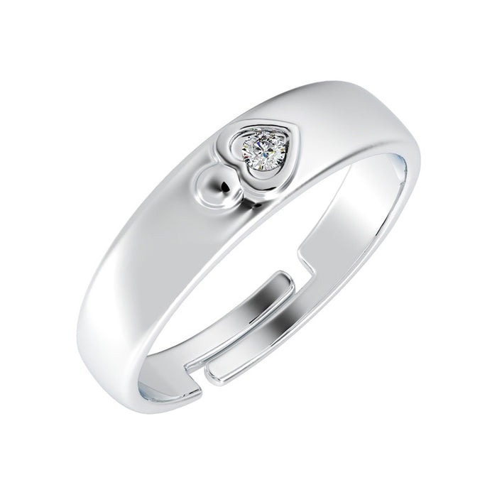 CLARA Pure 925 Sterling Silver Spade Adjustable Ring Gift for Men and Boys